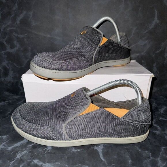 Olukai Nohea Mesh Slip On Grey Casual Beach Loafer Sneakers Shoes Mens Size 8 - Picture 1 of 8